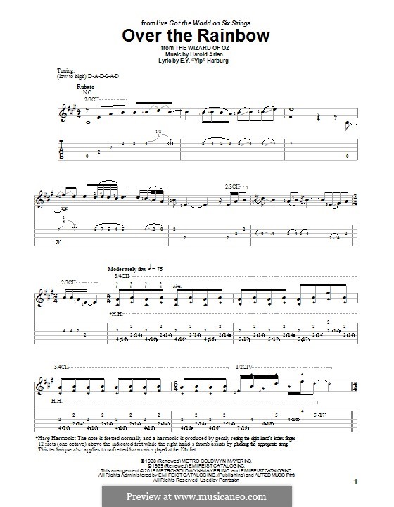 Instrumental version: Гитарная табулатура by Harold Arlen