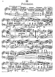 Четыре польских народных танца, Op.55: No.3 Полонез, для фортепиано by Мориц Мошковский