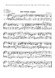 Ave verum corpus, K.618: Для органа by Вольфганг Амадей Моцарт