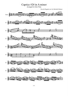 Двадцать четыре каприса, Op.1: Caprice No.24, for flute by Никколо Паганини