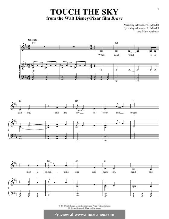 Touch The Sky (from Brave): Для голоса и фортепиано by Alexander L. Mandel