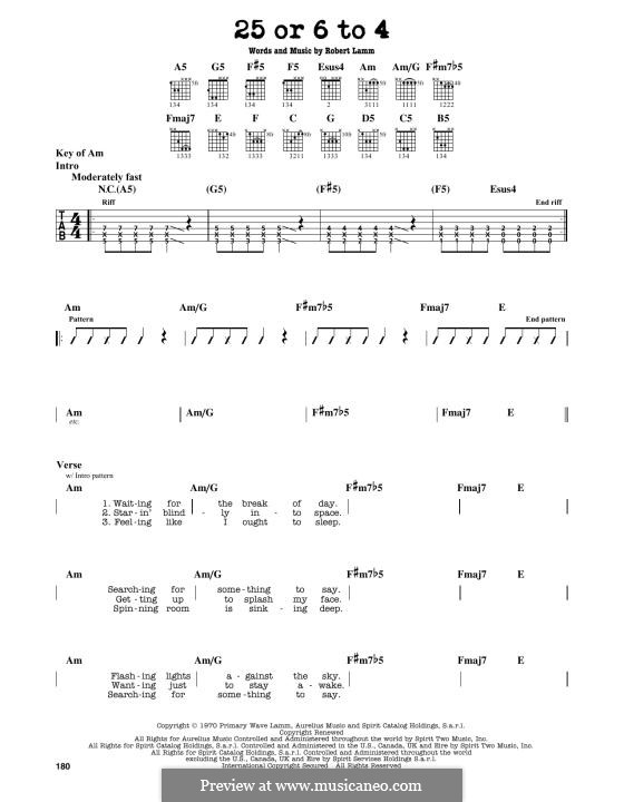 25 or 6 to 4 (Chicago): Для гитары by Robert Lamm