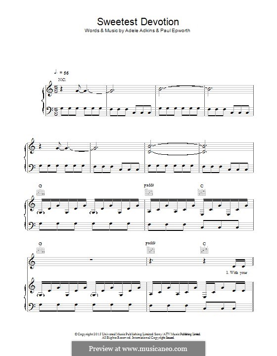 Sweetest Devotion: Для голоса и фортепиано (или гитары) by Adele, Paul Epworth