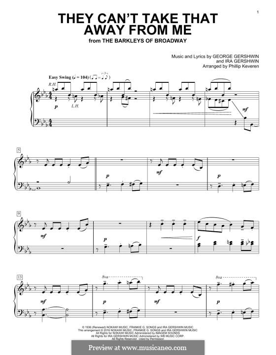They Can't Take That Away from Me: Для фортепиано by Джордж Гершвин