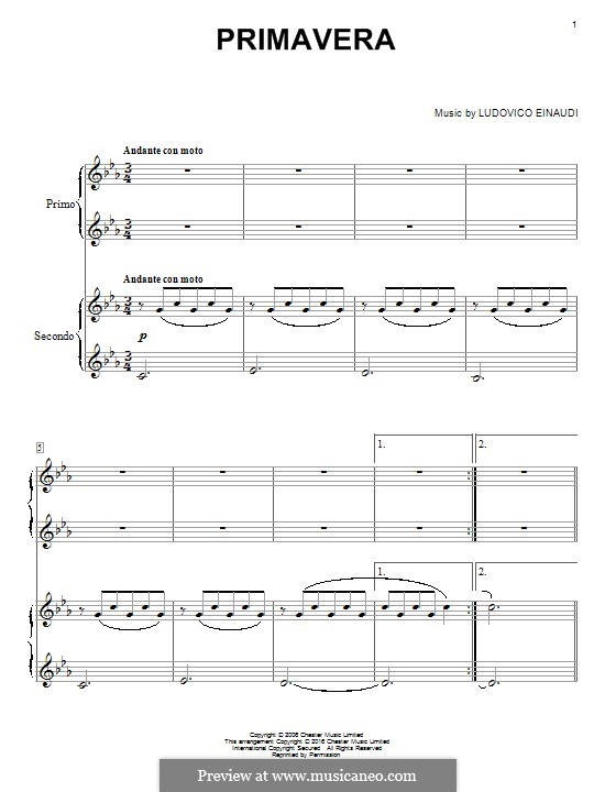 Primavera: Для фортепиано by Ludovico Einaudi