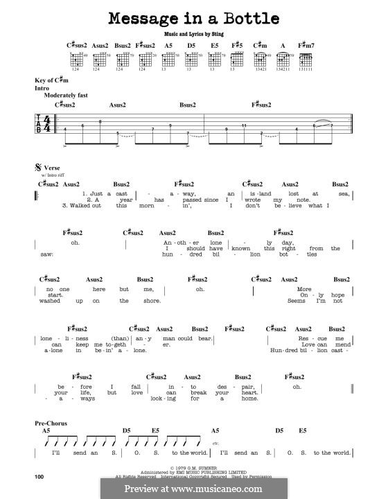 Message in a Bottle (The Police): Для гитары by Sting