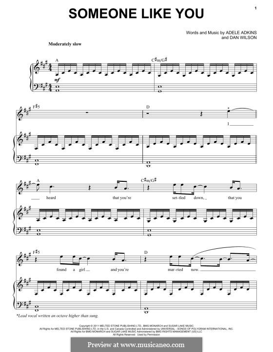 Someone Like You: Для голоса и фортепиано by Adele, Daniel Wilson