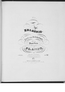 Лесной царь, D.328 Op.1: Переложение для фортепиано, S.558 No.4 by Франц Шуберт