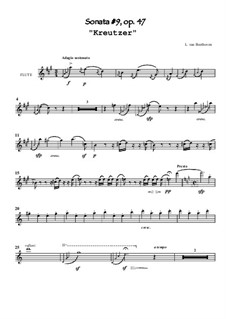 Соната для скрипки с фортепиано No.9 'Крейцерова', Op.47: Version for flute and piano – flute part by Людвиг ван Бетховен
