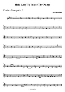 Боже, славим мы Тебя: For trumpet in B by folklore
