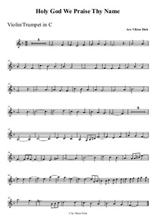 Боже, славим мы Тебя: For trumpet in C by folklore