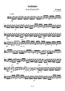 Соната для клавесина до мажор, Illy No.27: Анданте, для струнного квартета – Партия альта, Ор.10 No.1 by Бальдассаре Галуппи