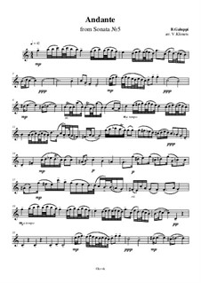 Соната для клавесина до мажор, Illy No.27: Анданте, для струнного квартета – Партия первой скрипки, Ор.10 No.1 by Бальдассаре Галуппи