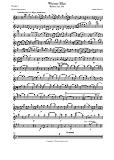 Венская кровь, Op.354: Для струнного квартета by Иоганн Штраус (младший)