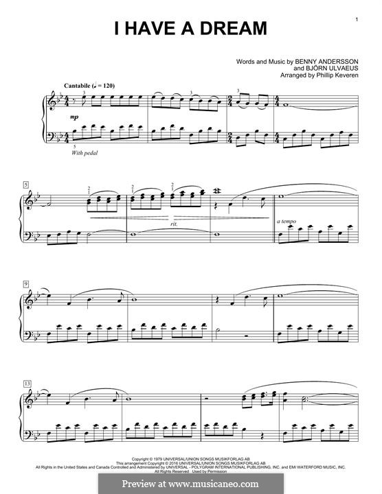 I Have a Dream (ABBA): Для фортепиано by Benny Andersson, Björn Ulvaeus
