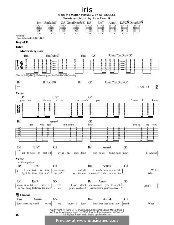 Iris (Goo Goo Dolls): Гитарная табулатура by John Rzeznik