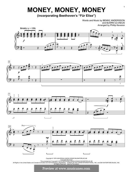 Money, Money, Money (ABBA): Для фортепиано by Benny Andersson, Björn Ulvaeus