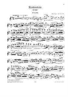 Две композиции для скрипки и фортепиано, Op.87: No.2 Романс – сольная партия by Макс Регер
