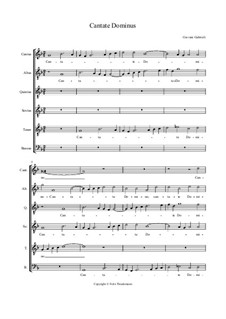 Sacrae Symphoniae - Cantate Domino, Ch.06: Für Singpartitur by Джованни Габриэли