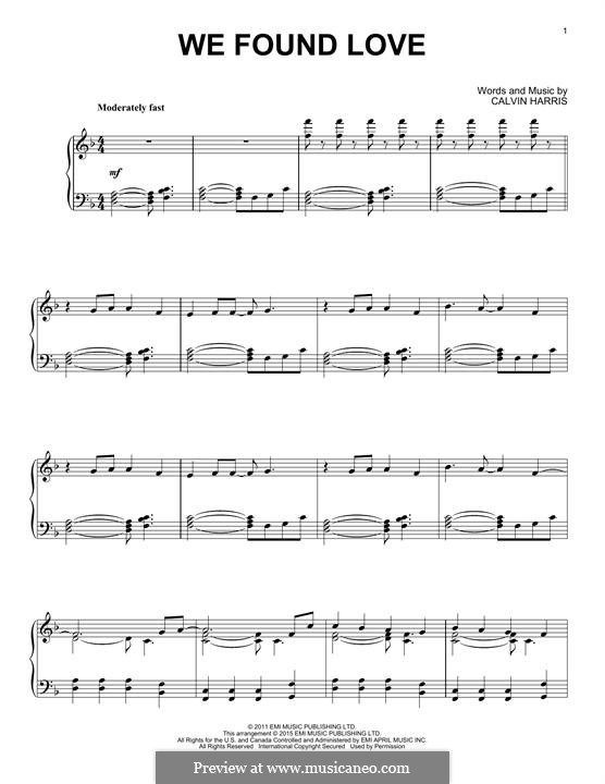 We Found Love: Для фортепиано by Calvin Harris