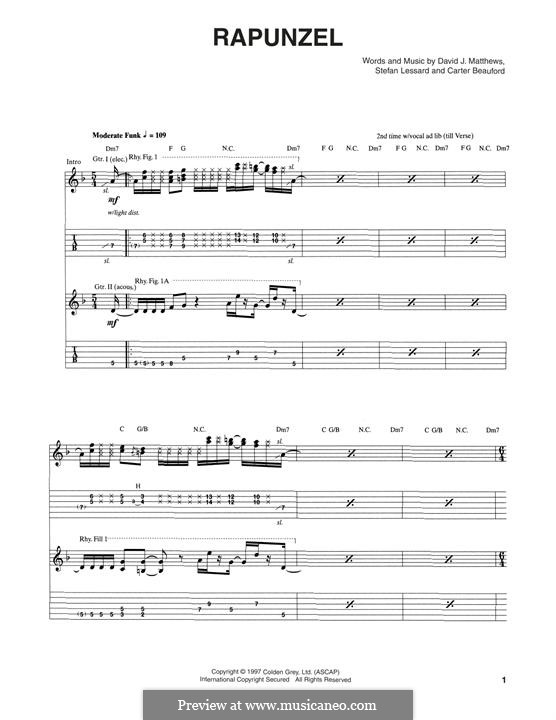 Rapunzel (Dave Matthews Band): Гитарная табулатура by Carter Beauford, David J. Matthews, Stefan Lessard
