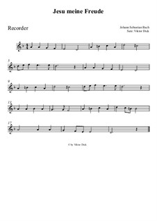 Jesu, meine Freude, BWV 227: Für Blockflöte by Иоганн Себастьян Бах