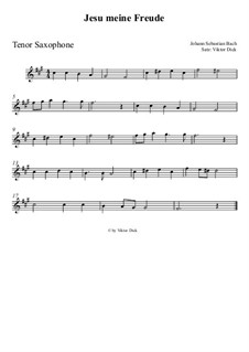 Jesu, meine Freude, BWV 227: Für Tenorsaxophon by Иоганн Себастьян Бах