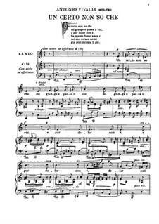 Un certo non so che: For soprano and piano by Антонио Вивальди