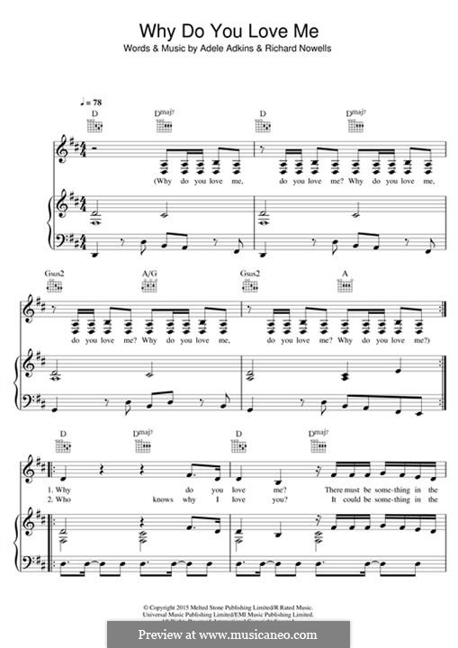 Why Do You Love Me: Для голоса и фортепиано (или гитары) by Adele, Richard Nowells