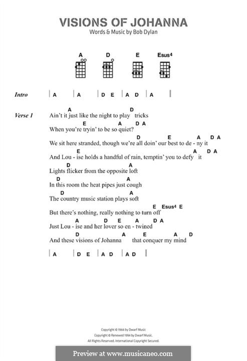 Visions of Johanna: Для укулеле by Bob Dylan