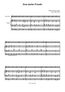 Jesu, meine Freude, BWV 227: Für Blockflöte und Orgel by Иоганн Себастьян Бах