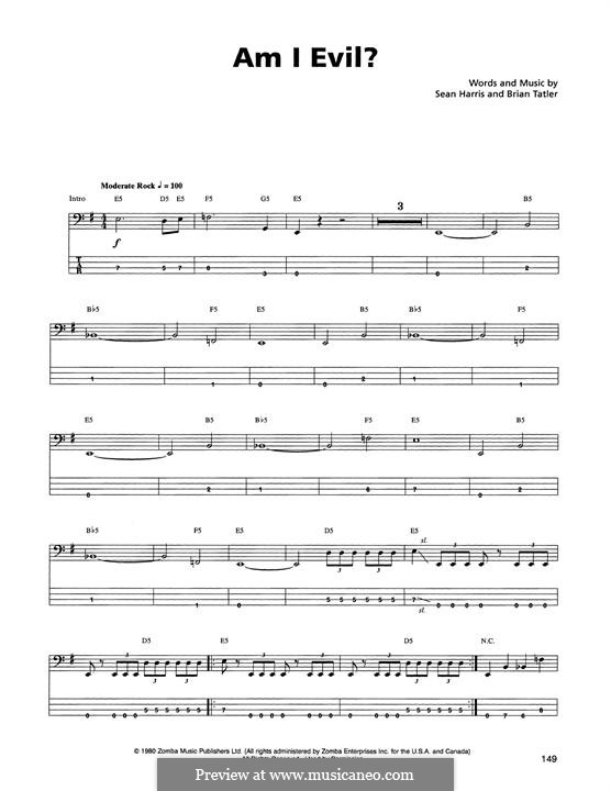 Am I Evil? (Metallica): Для бас-гитары с табулатурой by Brian Tatler, Sean Lindon Harris