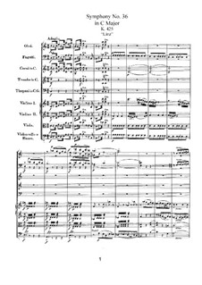 Симфония No.36 до мажор, K.425: Партитура by Вольфганг Амадей Моцарт