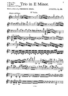 Струнное трио ми минор, Op.16: Скрипка I by Игнац Плейель