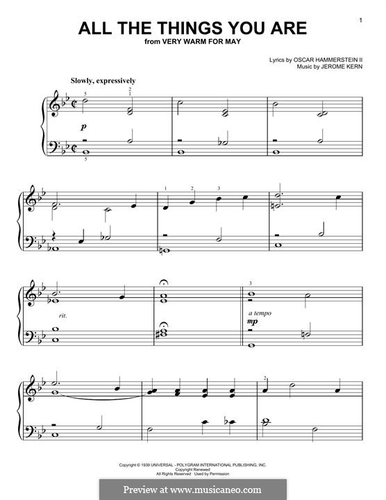 Piano version: Для одного исполнителя by Джером Керн