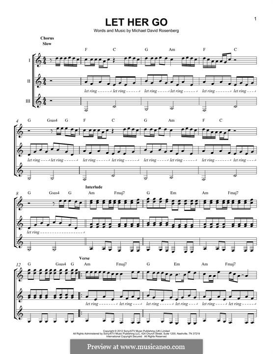 Let Her Go (Passenger): For any instrument by Michael Rosenberg