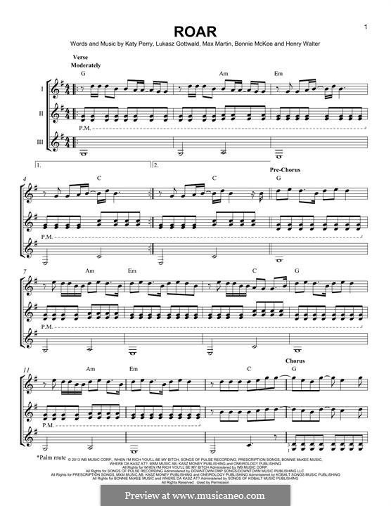 Instrumental version: For any instrument by Bonnie McKee, Katy Perry, Lukas Gottwald, Max Martin, Henry Russell Walter