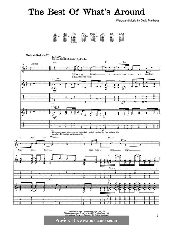 The Best of What's Around (Dave Matthews Band): Гитарная табулатура by David J. Matthews