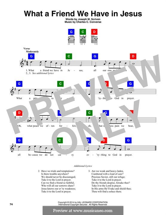 What a Friend We Have in Jesus (Printable): Мелодия by Charles Crozat Converse