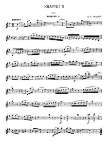 Струнный квартет No.3 соль мажор, K.156: Партии by Вольфганг Амадей Моцарт