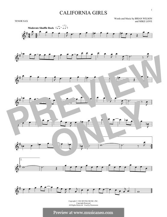 California Girls (The Beach Boys): Для тенорового саксофона by Brian Wilson, Mike Love