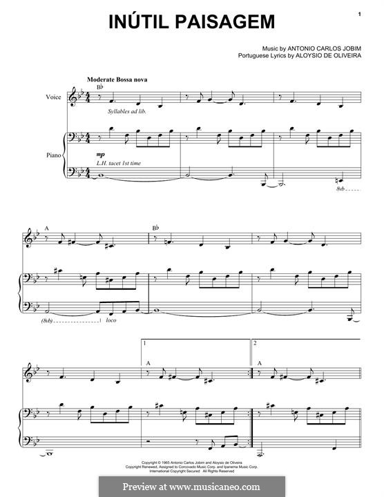 Inutil Paisagem: Для голоса и фортепиано by Antonio Carlos Jobim