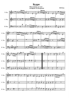 Пять пьес: No.5 Bourrée, for trio recorder by Вильгельм Фридеман Бах