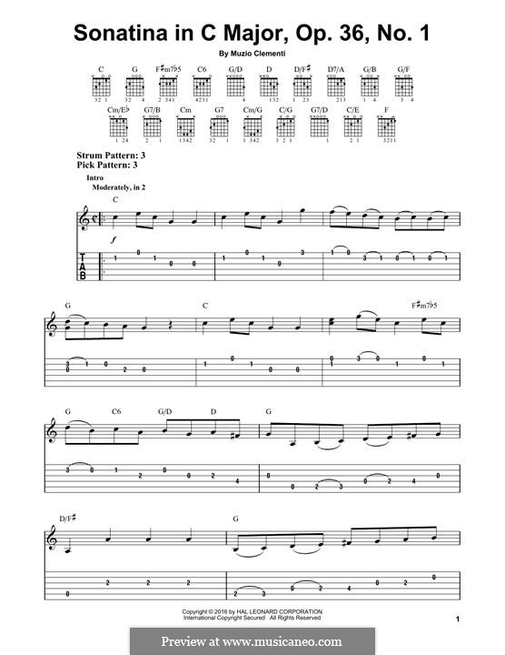 Сонатина No.1: Для гитары by Муцио Клементи