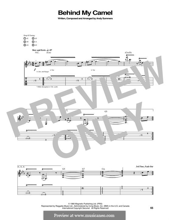 Behind My Camel (The Police): Гитарная табулатура by Andy Summers