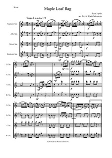 Maple Leaf Rag: For saxophone quartet by Скотт Джоплин