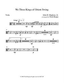 We Three Kings of Orient Swing: For string orchestra - viola part by John H. Hopkins Jr.