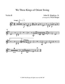 We Three Kings of Orient Swing: For string orchestra - violin II part by John H. Hopkins Jr.