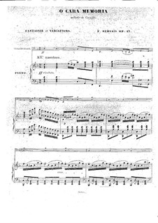 O cara memoria for Cello and Piano, Op.17: Партитура by Адриен Франсуа Серве