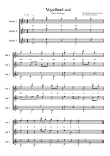 Vogelhochzeit: For three guitars (F Major) by folklore